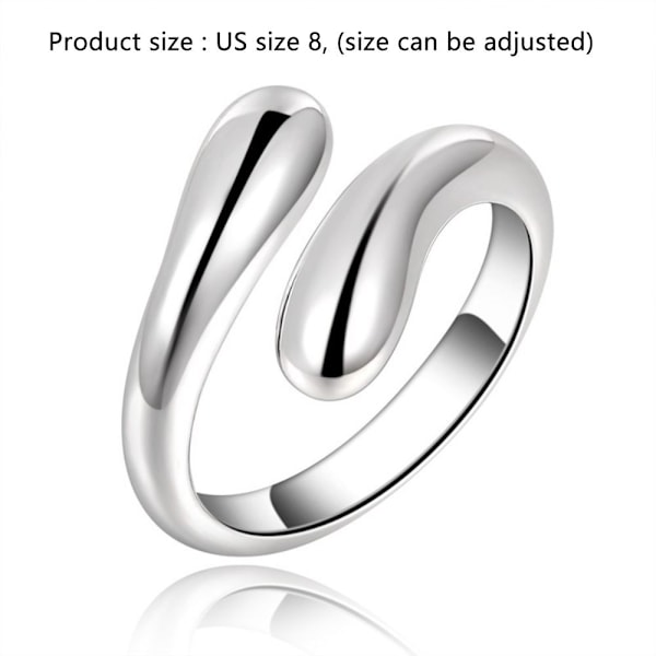 Teardrop Ring Tommelfinger Bånd Dobbelt rund hovedring