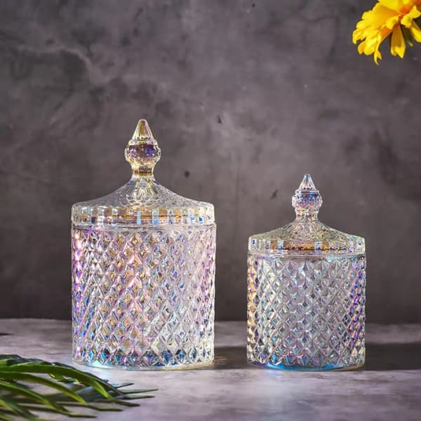 300/600ML glasförvaring konserverad diamantgodislåda GRÅ 600ML grey 600ml-600ml