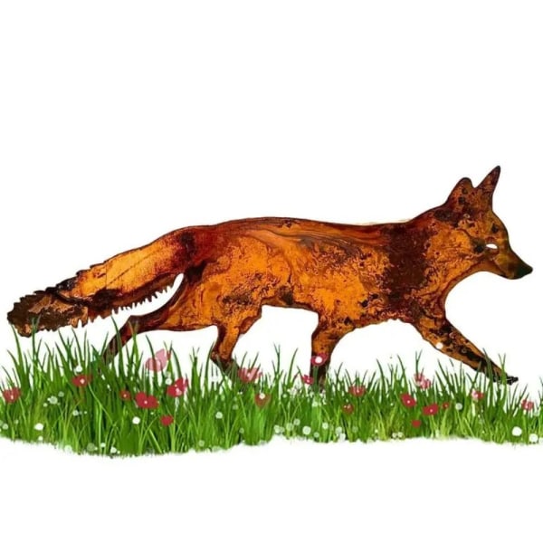 Fox Garden Stake Metall Fox Garden Decor A-40CM A-40CM A-40CM