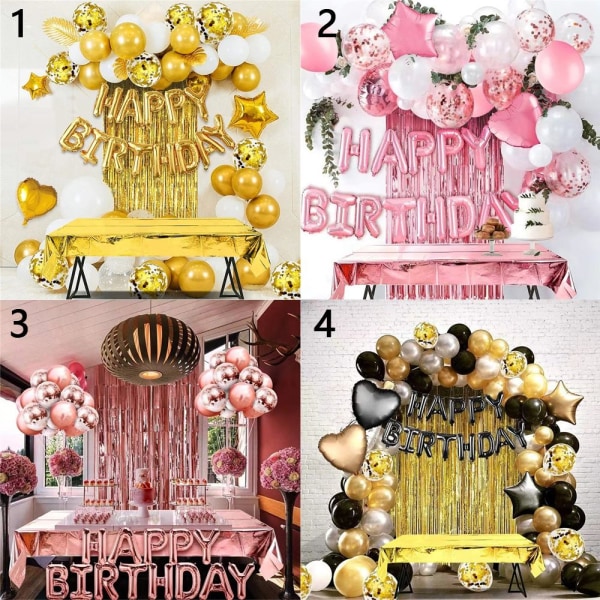 Grattis på födelsedagen dekoration ballonger alfabetet guld band