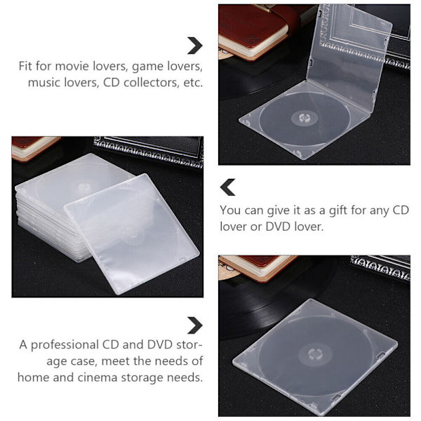 20st CD- case Fyrkantig PP-låda Mjuk gummilåda 20Pcs
