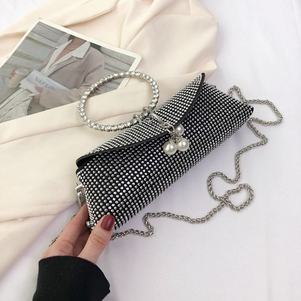 Clutch Bag Kedja Metall Ring Väska SILVER Silver