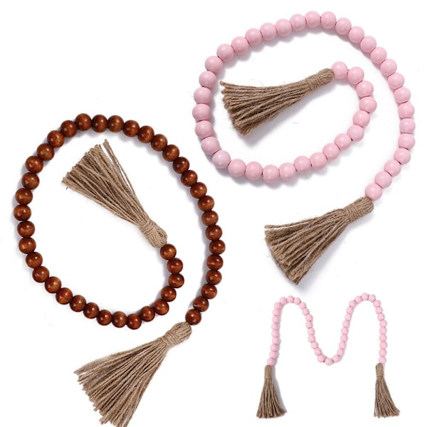 Träpärlgarlander Farmhouse Beads Rustikt KAFFE coffee
