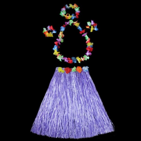 5-delt Hawaii Fancy Dress Grassskjørt LILLA purple