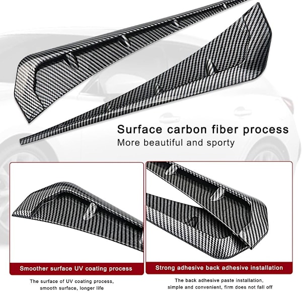 2 ST Bilskärm sidoventiler ABS KOLFIBER SVART KOLFIBER Carbon Fiber Black