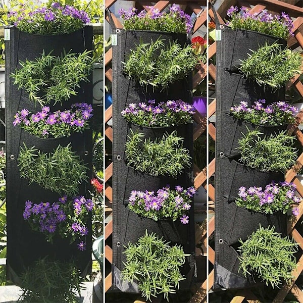 6-ficksplanteringsväska Blomkrukor GRÅ Gray
