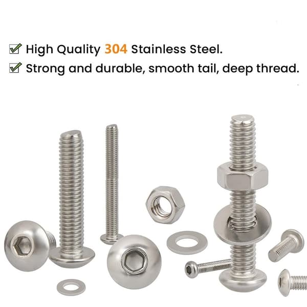1255 stk. Bolter og muttere Skiver Sett Hex Knapp Hode Socket Cap