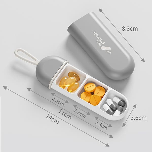 Pill Box Medicine case GRÅ grey