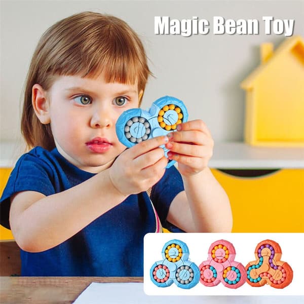 Roterande Magic Bean Fingertop Puzzle Beads Development Toy orange
