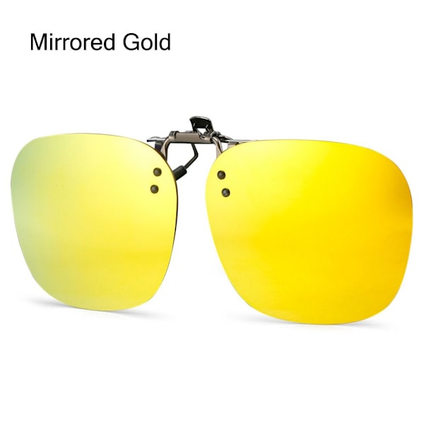 Clip-On Polarisoidut aurinkolasit Flip-up aurinkolasit Mirrored Gold