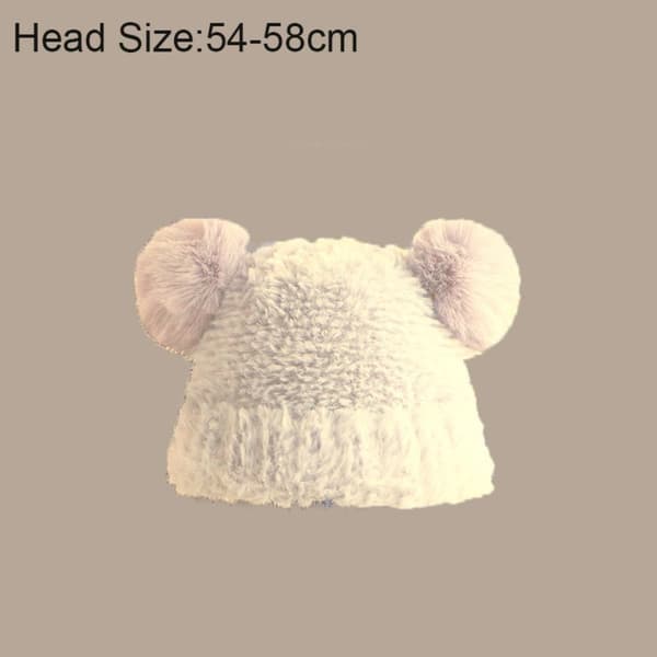 Stickad mössa Bear Ear Hat BEIGE beige