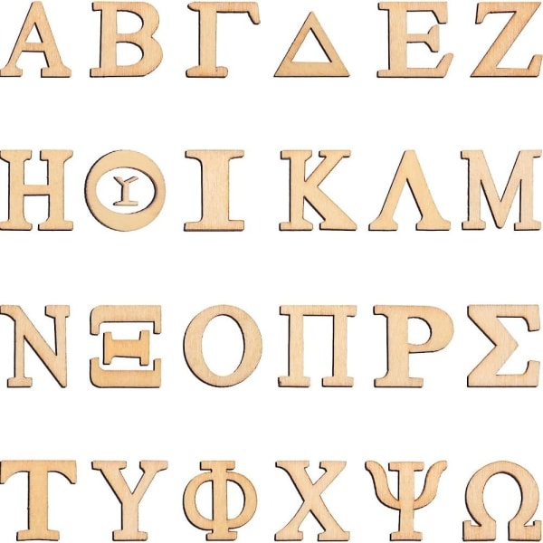Græsk alfabet Trædekoration 50MM 50MM 50mm