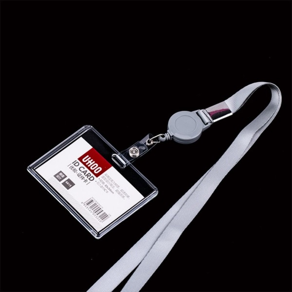 6 STK Infällbar nyckelkedja Badge Reel Clip VIT White