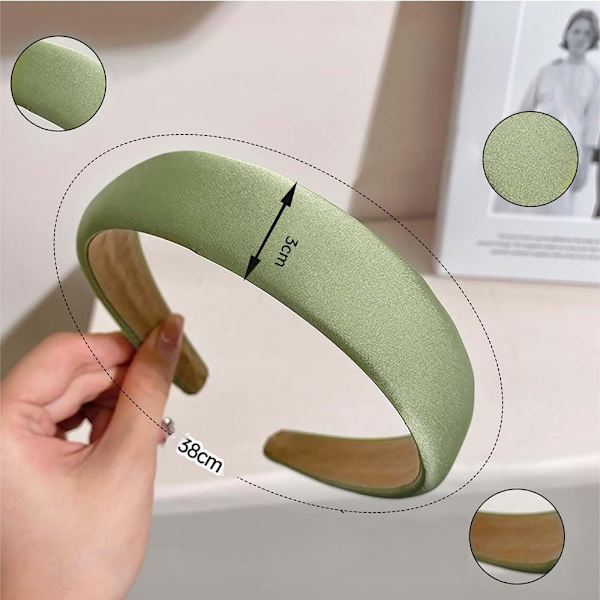 Satin Pannband Breda Pannband LJUSGRÖN Light Green
