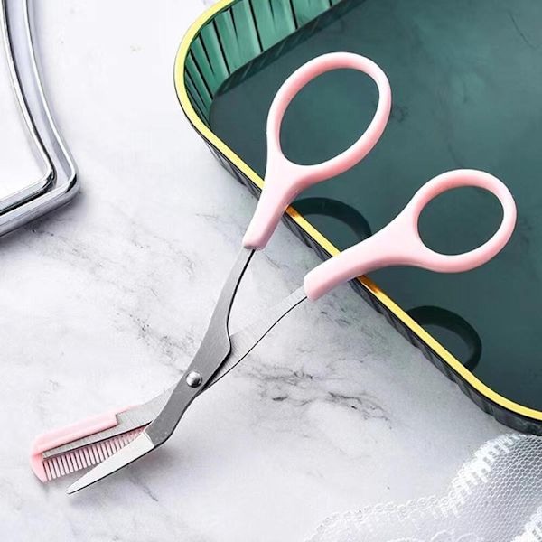 Comb Eyebrow Sakset Kauneus Sakset PINK Pink