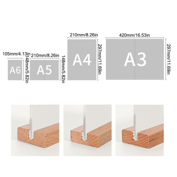 Bordplade-skiltholder Menu Display Stand 02-A6 02-A6 02-A6