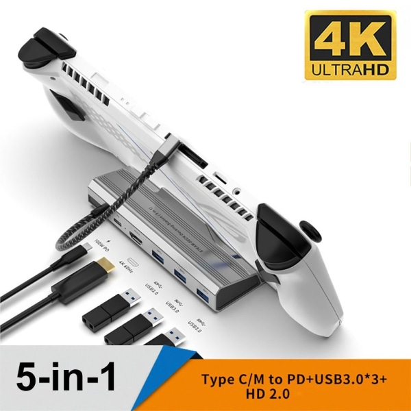Spillkonsollstativbase USB Type-C Hub 5-IN-1 5-IN-1 5-in-1