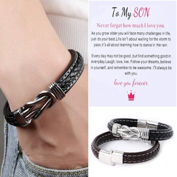 Armband Läderarmband SVART Black