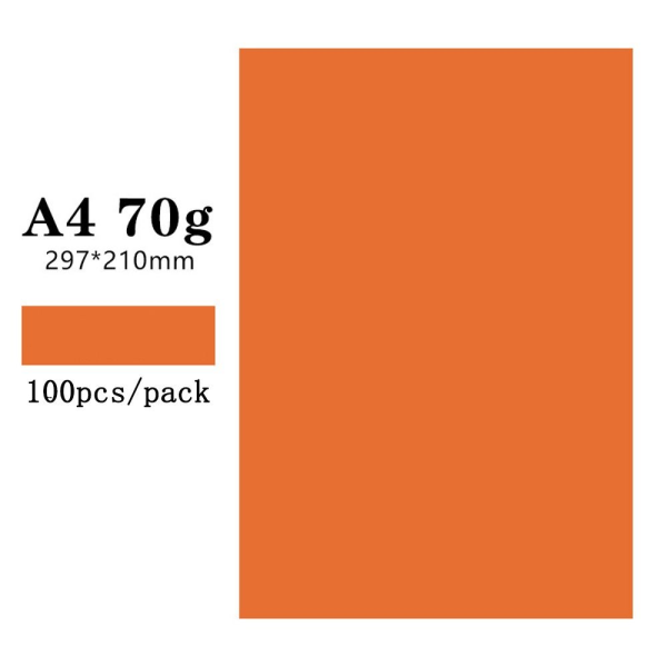 100 Stk A4 Kopipapir Dobbeltsidet Origami ORANGE Orange