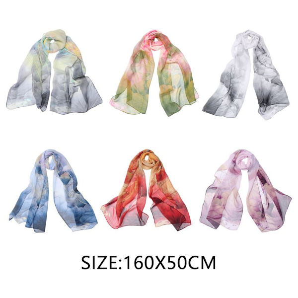 Chiffonskjerf Langt sjal 4 4 4