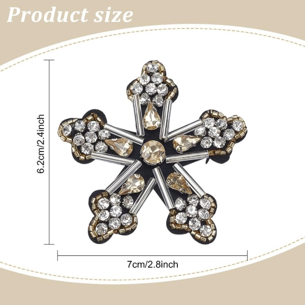 6 stykker Star Rhinestone Patches Bright Crystal Tøj