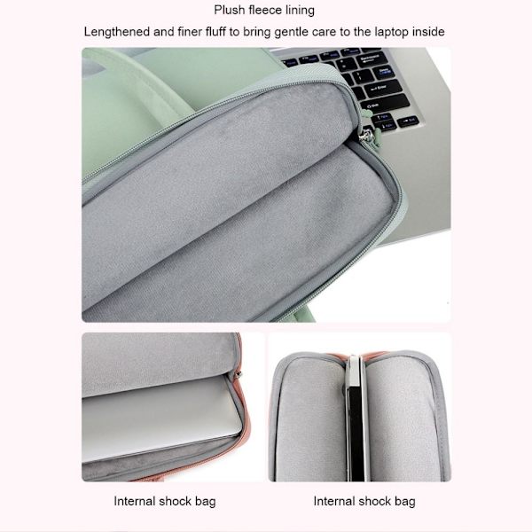13 14 15 tommer håndtaske til bærbar computer etui GRÅ 13-13,3 TOMME Grey 13-13.3 inch