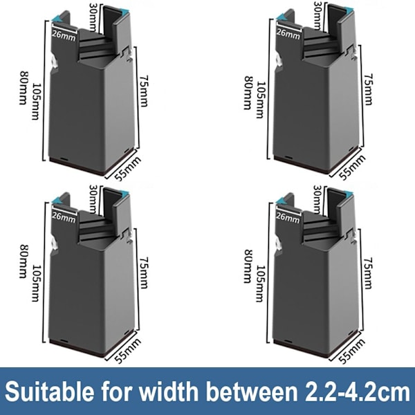 4 ST Fotdyna Möbelhöjning SVART-75MM SVART-75MM Black-75mm