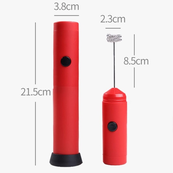 Elektrisk mjölkskummare Äggvisp RÖD Red