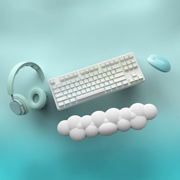 Tangentbord Musmatta Handledsstöd WHITE-KEYBOARD PAD White-Keyboard Pad