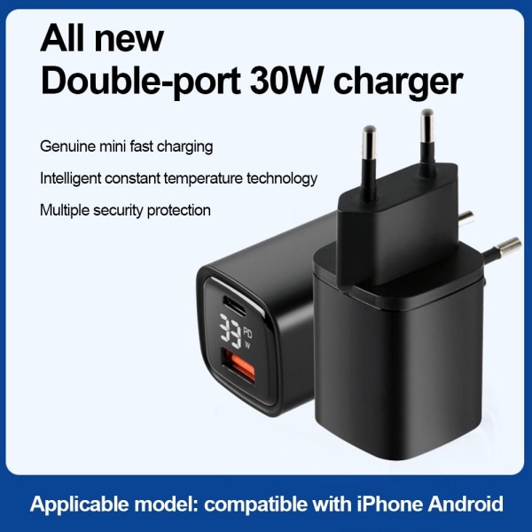 Snabb Snabbladdare Adapter VIT EU PLUG EU PLUG White EU Plug-EU Plug