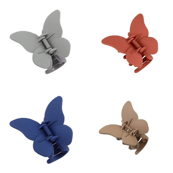 4kpl Butterfly-hiusklipsit mattapintaiset hiuskiinnikkeet F F F