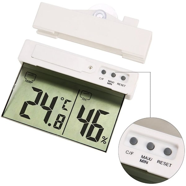 Digital Termo-Hygrometer Vindue Termometer Hygrometer Vejr