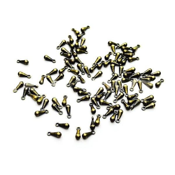 50stk Mini anheng Spenne Vanndråpe anheng GULL GULL Gold