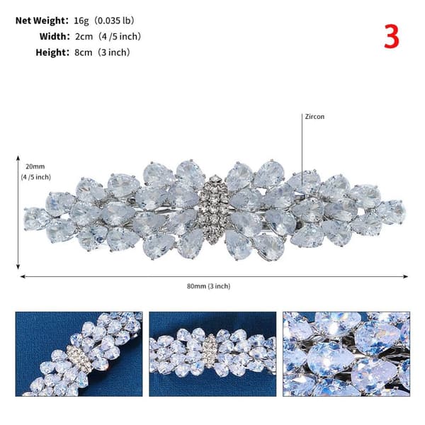 Krystallhårspenner Rhinestone Hodeplagg 3 3 3