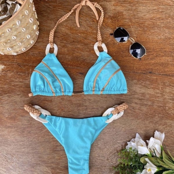 Bikinisett badedrakt BLÅ M blue M