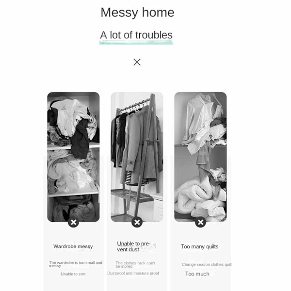 Quilt Förvaringsväska Kläder Förvaringspåse VERTIKAL BETALNING VERTIKAL Vertical payment
