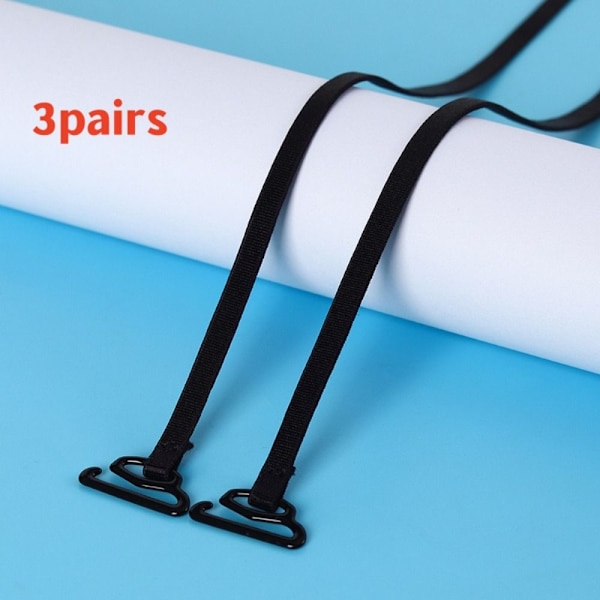 3 par BH Straps Underkläder Axelremmar SVART black