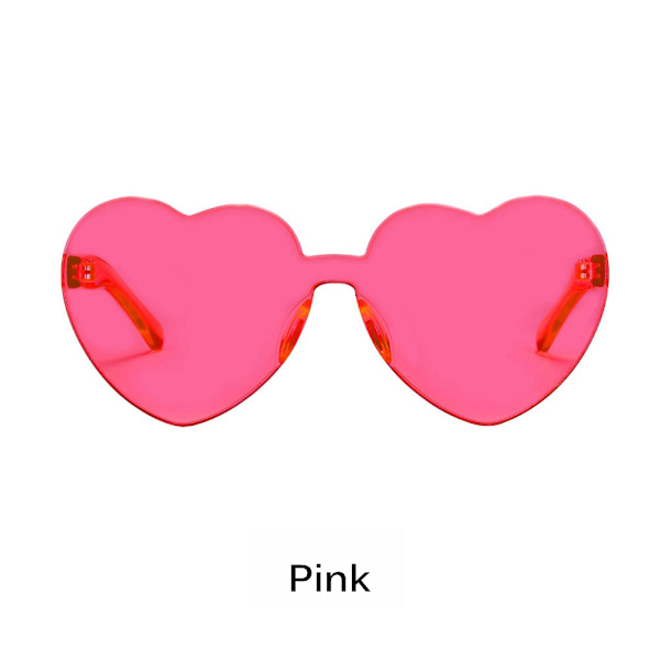 Hjärtformade Solglasögon Klarglasögon Solglasögon ROSA Pink