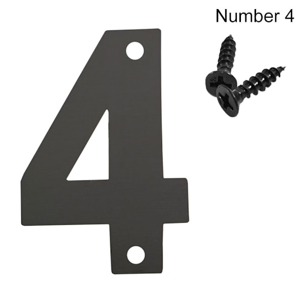 4 tommer/10 cm døretiket Nummermærke NUMMER 4 NUMMER 4 Number 4