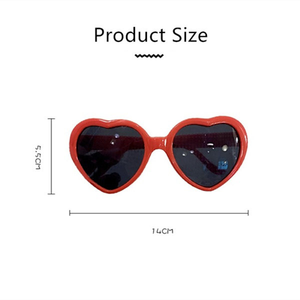 Hjärtformade specialeffektglas Hjärtdiffraktionsglasögon Red