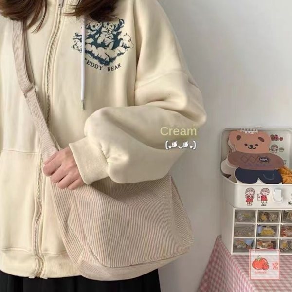 Corduroy Crossbody Bag Axelväska KHAKI Khaki