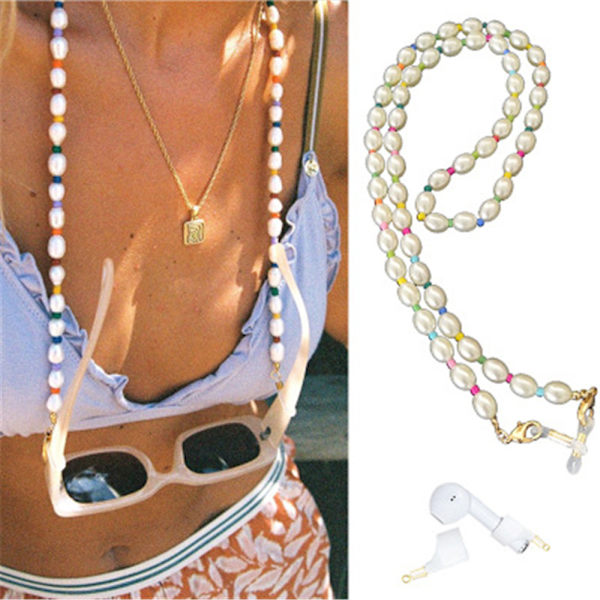Fashion Pearl Chain Halsband Läsglasögon Halsband 1