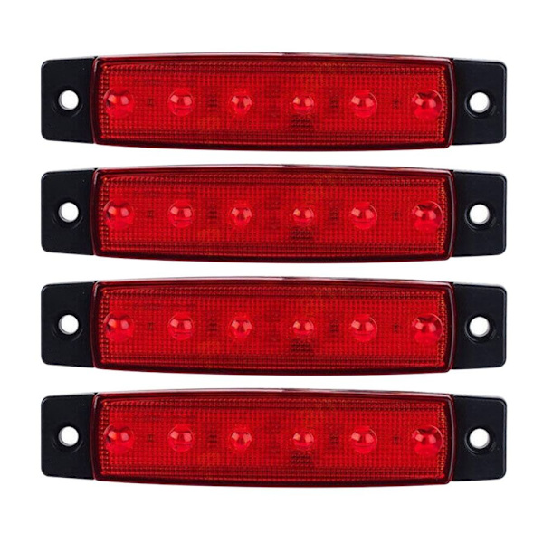 4kpl LED-sivumerkin merkkivalo Varoitustakavalo PUNAINEN 12V Red 12V-12V