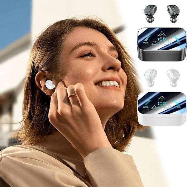Bluetooth hörlurar Trådlösa hörlurar VIT White