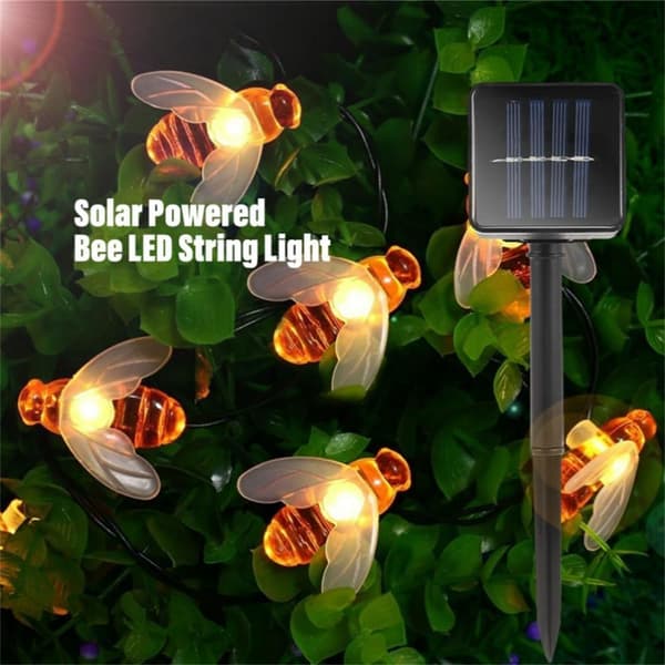 Solcellsdriven Söt Honungsbi LED Ljusslinga