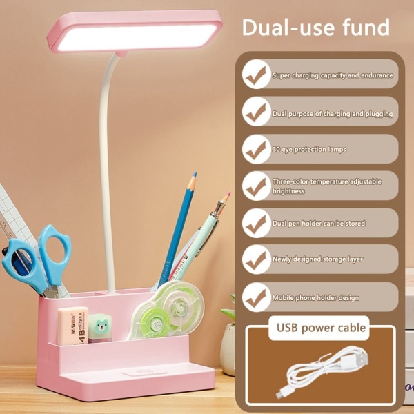 LED-pöytävalaisin lukuvalolamppu VAALUNpunainen Pink 58a9 | Pink | Fyndiq