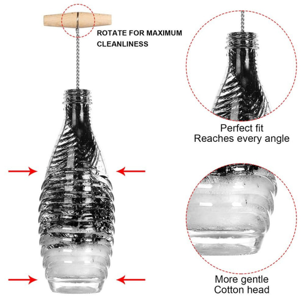 Soda Stream-flaskborste Rengöringsmedel för glasburkar C C C