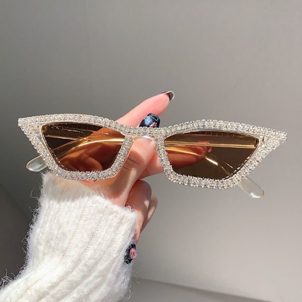 Cat Eye Aurinkolasit Glitter Aurinkolasit CLEAR TEA CLEAR TEA Clear Tea