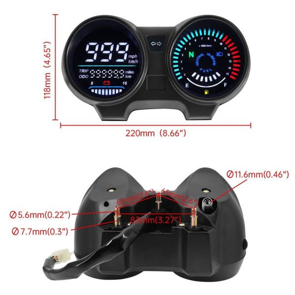 Hastighetsmätare Digital Dashboard Motorcykel