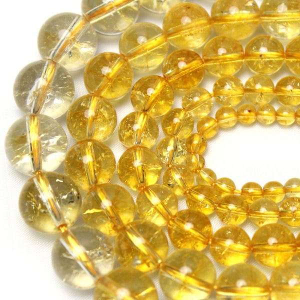46 kpl Citrine Yellow Beads Natural Crystal Spacer Loose Beads